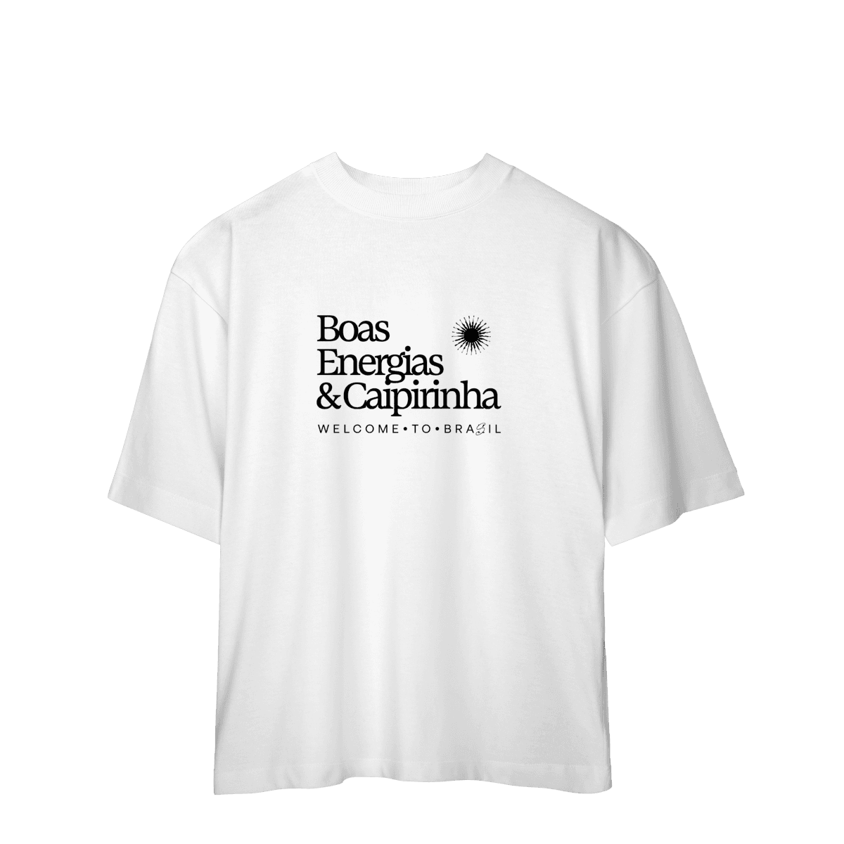 Boas energias & caipirinha • oversized, cor Branco