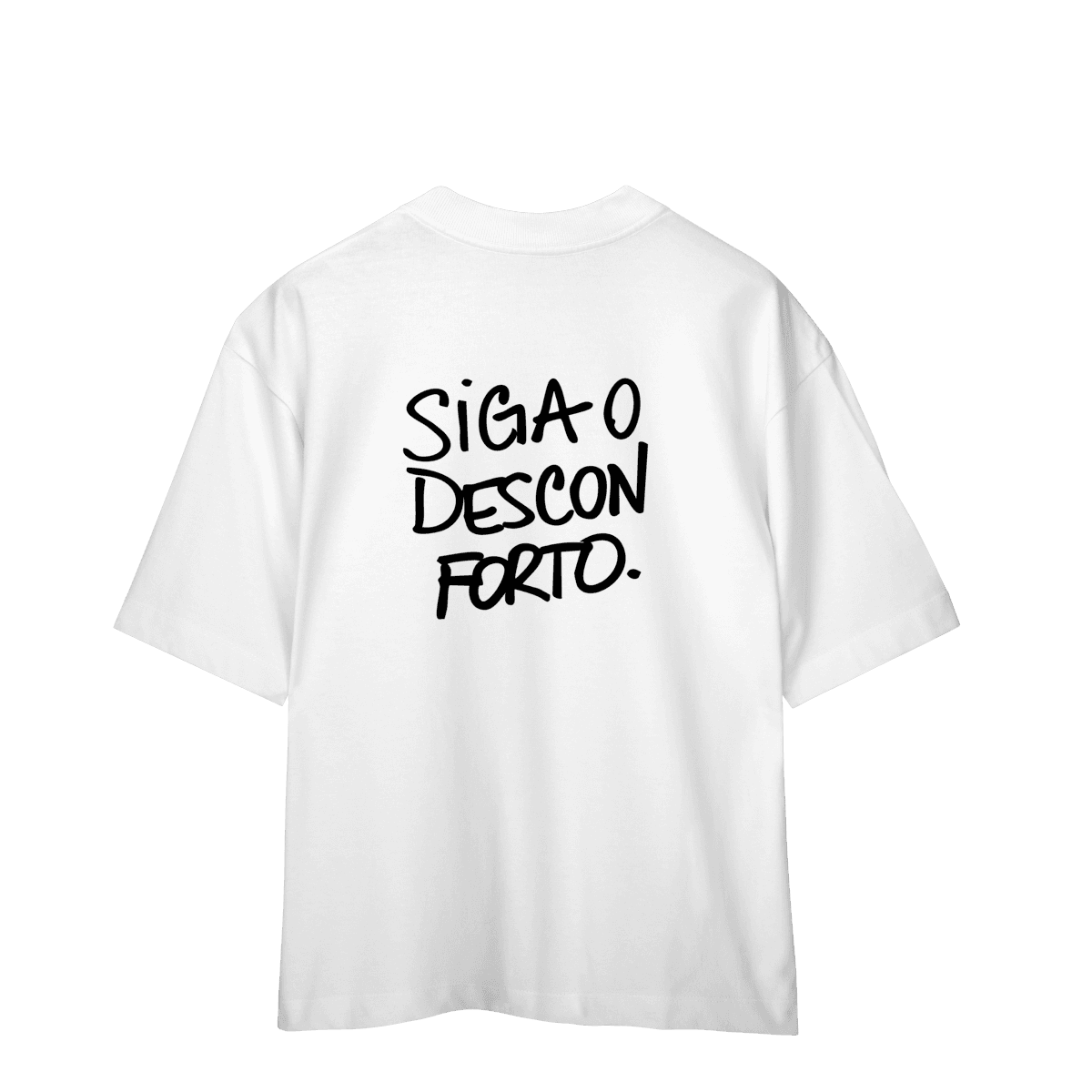 Siga o desconforto • oversized costas, cor Branco