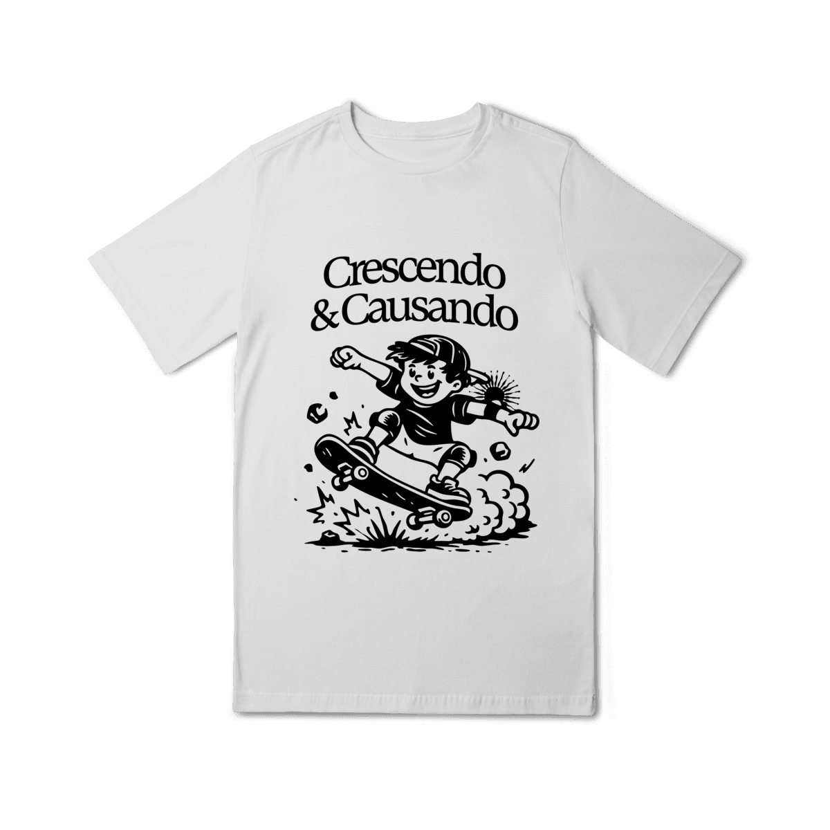 Crescendo & causando • infantil (10 a 14), cor Branco