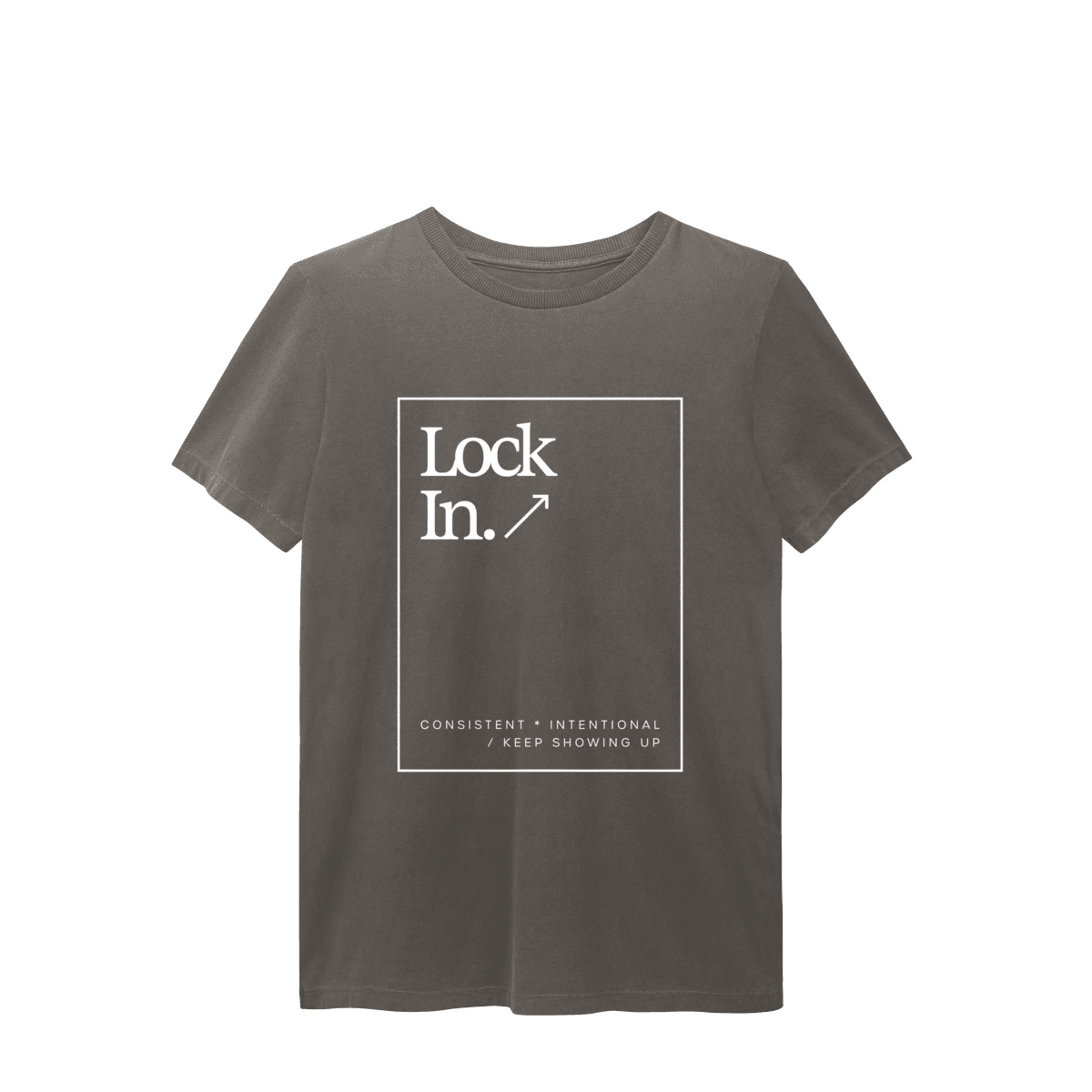 Lock in • camiseta estonada, cor Cinza chumbo estonada