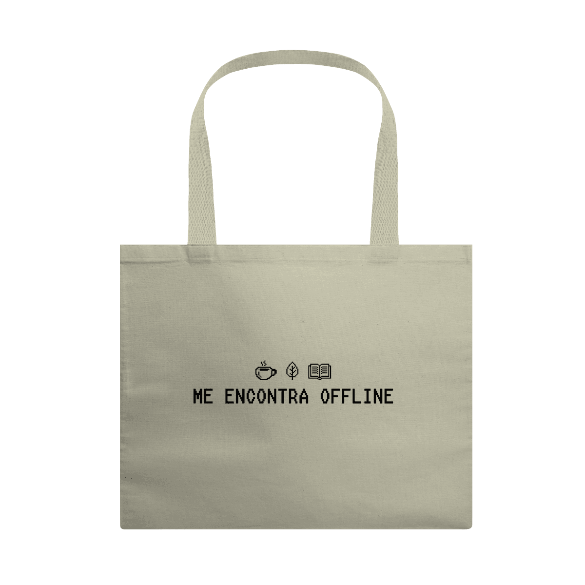 Me encontra offline • ecobag, cor Cru