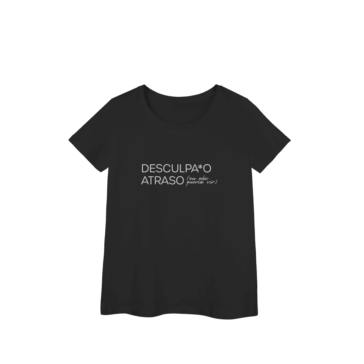 Desculpa o atraso • baby long, cor Preto