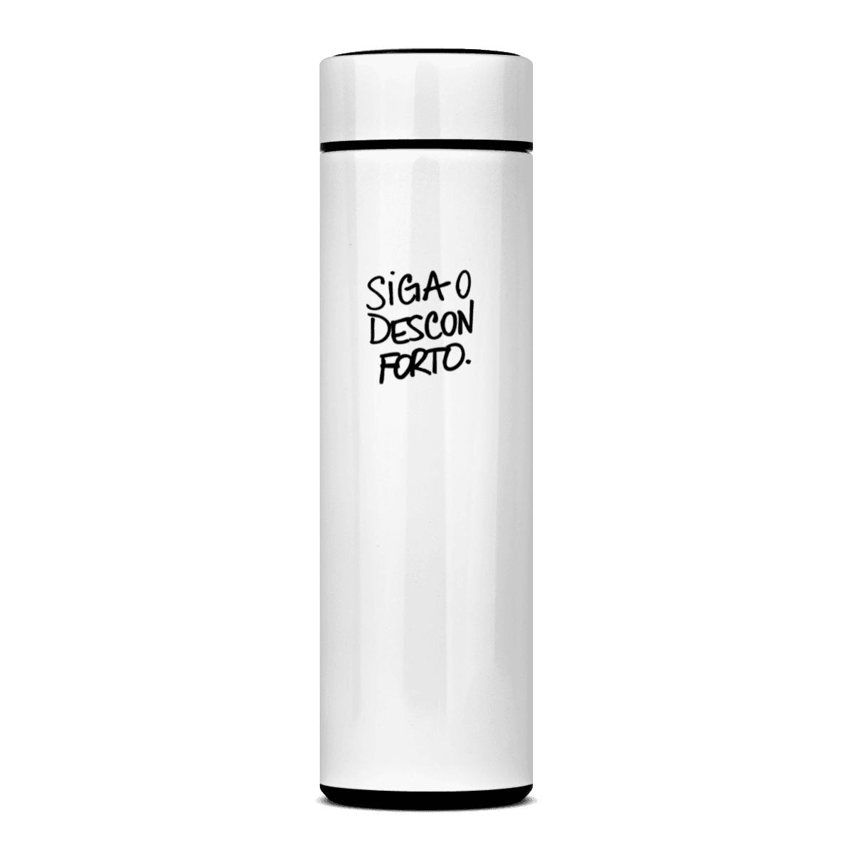 Siga o desconforto • garrafa, cor Branco